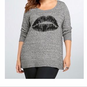 Torrid lip print sweater